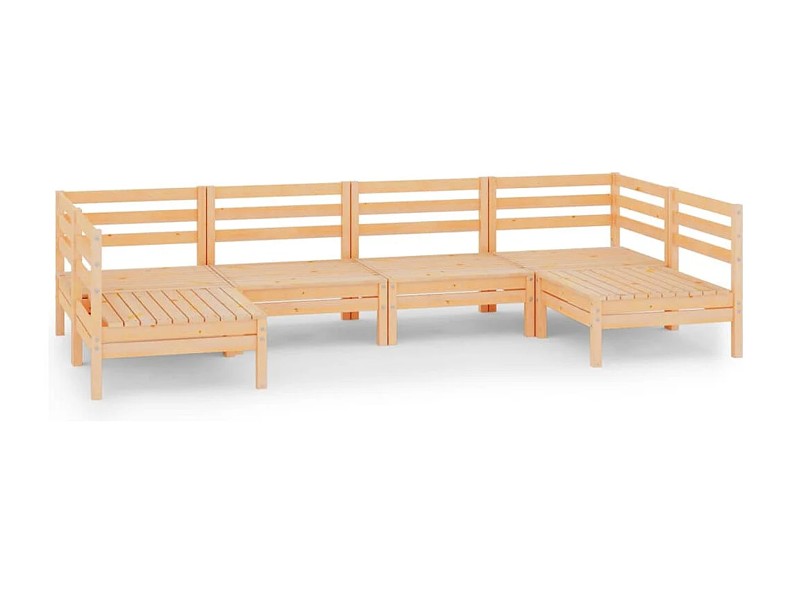 Muebles de jardín muebles de exterior juego de muebles 6 piezas madera maciza de pino 02_0016996
