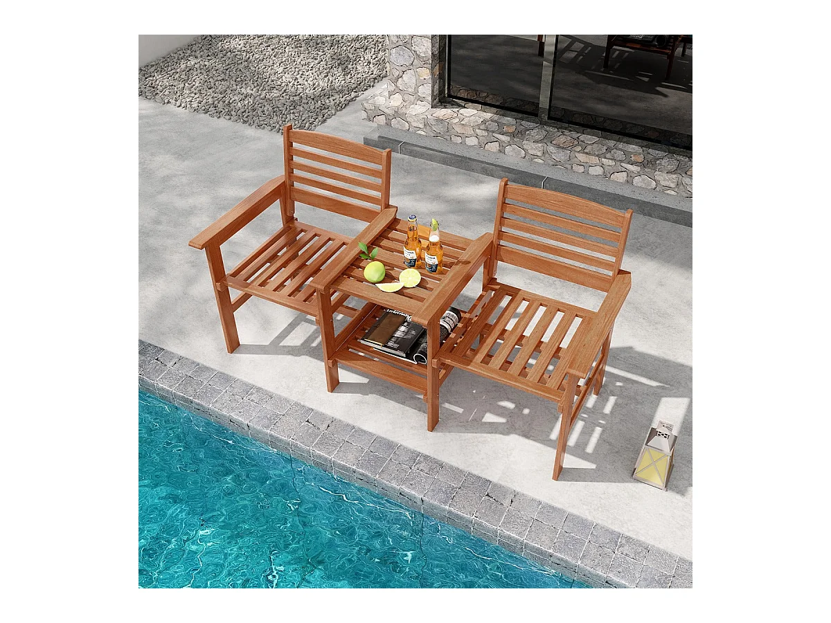 Ensemble de meubles de bois marron 159.5 x 61.5 x 88 cm 20_0008484