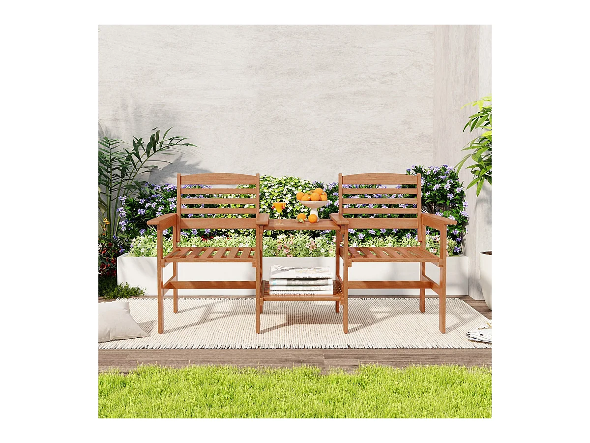 Ensemble de meubles de bois marron 159.5 x 61.5 x 88 cm 20_0008484