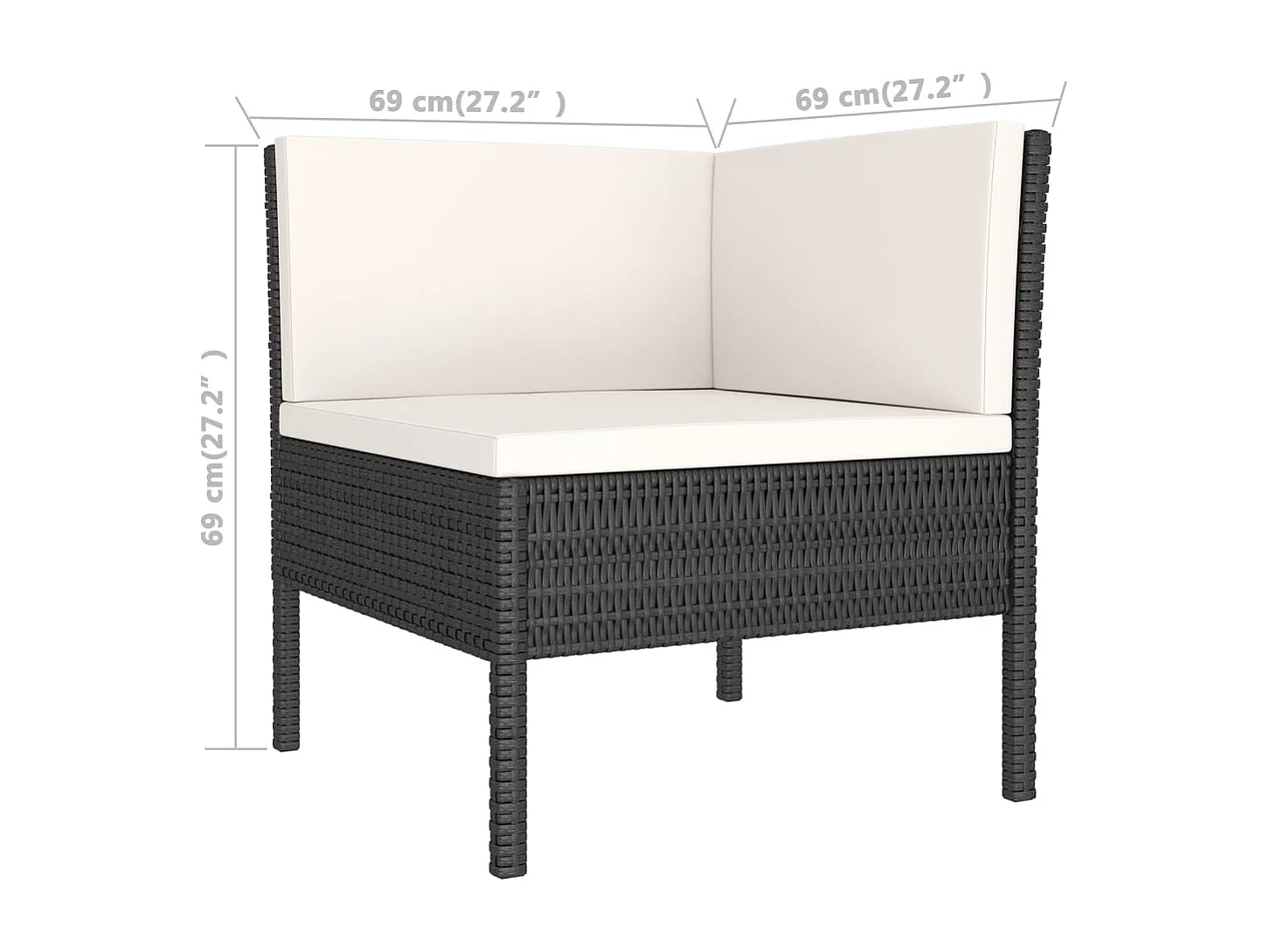 Set di mobili da giardino set da esterno 10 pezzi con cuscini polyrattan nero 02_0015181