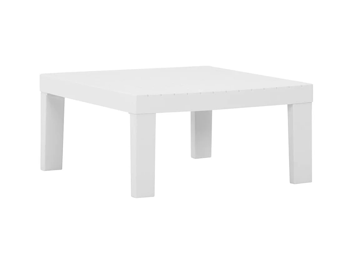 Móveis de jardim móveis de exterior Conjunto de móveis de 6 peças com almofadas de plástico branco 02_0016847