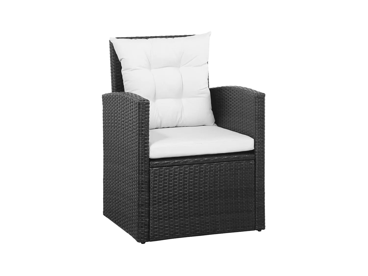 Móveis de jardim móveis de exterior Conjunto de móveis de 5 peças com almofadas de resina tecida preta 02_0016494