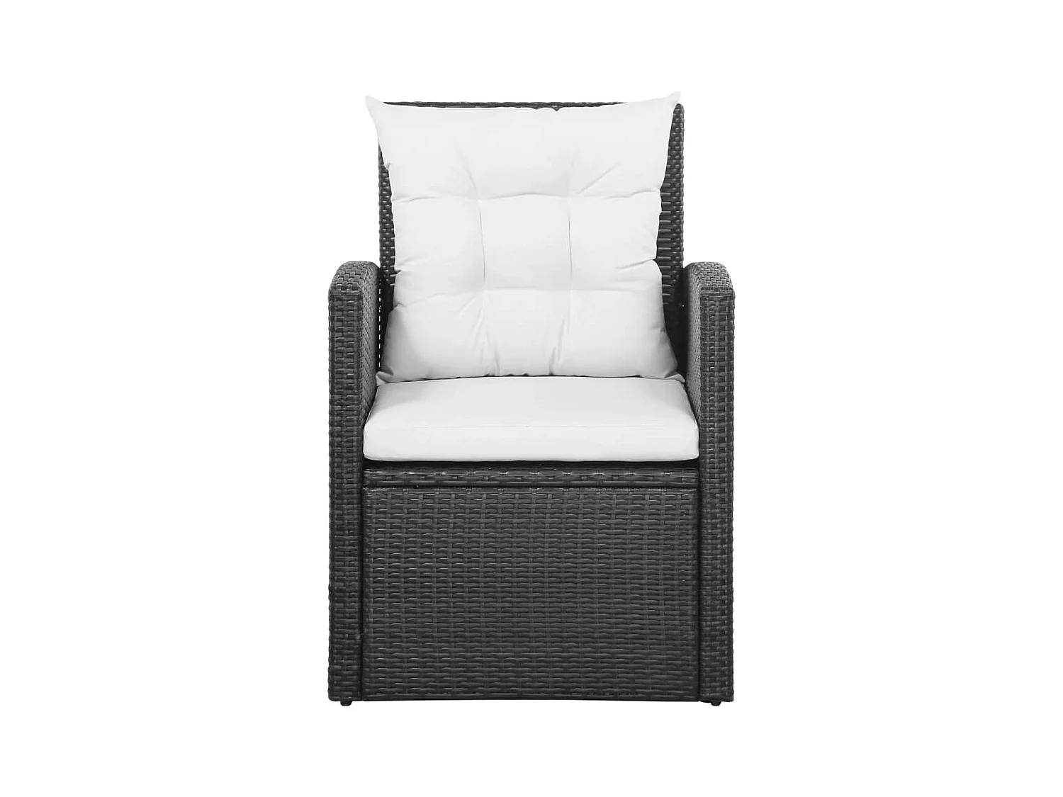 Móveis de jardim móveis de exterior Conjunto de móveis de 5 peças com almofadas de resina tecida preta 02_0016494