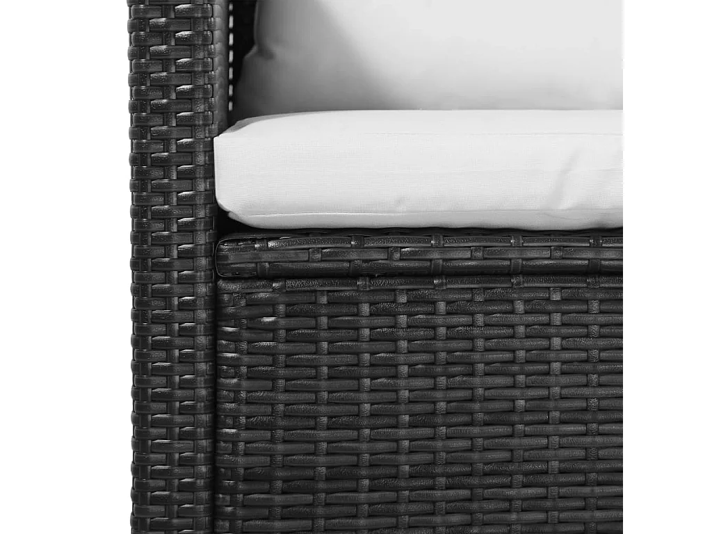 Mobili da giardino mobili da esterno Set di mobili da 5 pezzi con cuscini in resina intrecciata nera 02_0016494