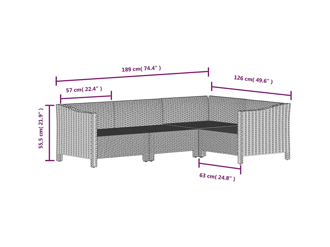 Muebles de jardín muebles de exterior conjunto de muebles de 7 piezas con cojines grises resina tejida 02_0017210