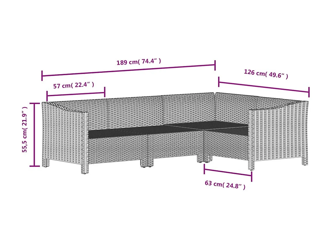 Salon de jardin meuble résine grise 63 x 63 x 55.5 cm 02_0017210