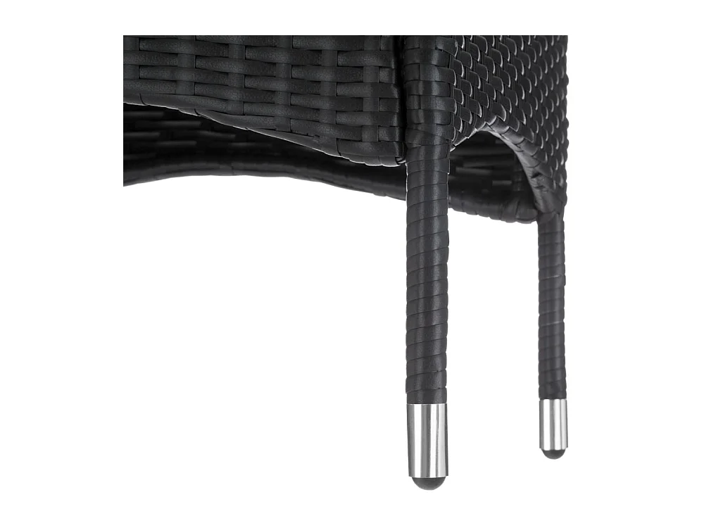 Móveis de jardim de vime de resina sintética de 2 lugares com 2 conjuntos de capas pretas 2108068