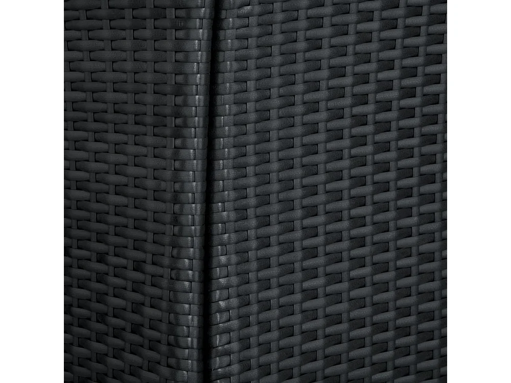 Mueble de jardín de 2 plazas de ratán tejido de resina sintética con 2 juegos de fundas negras 2108068