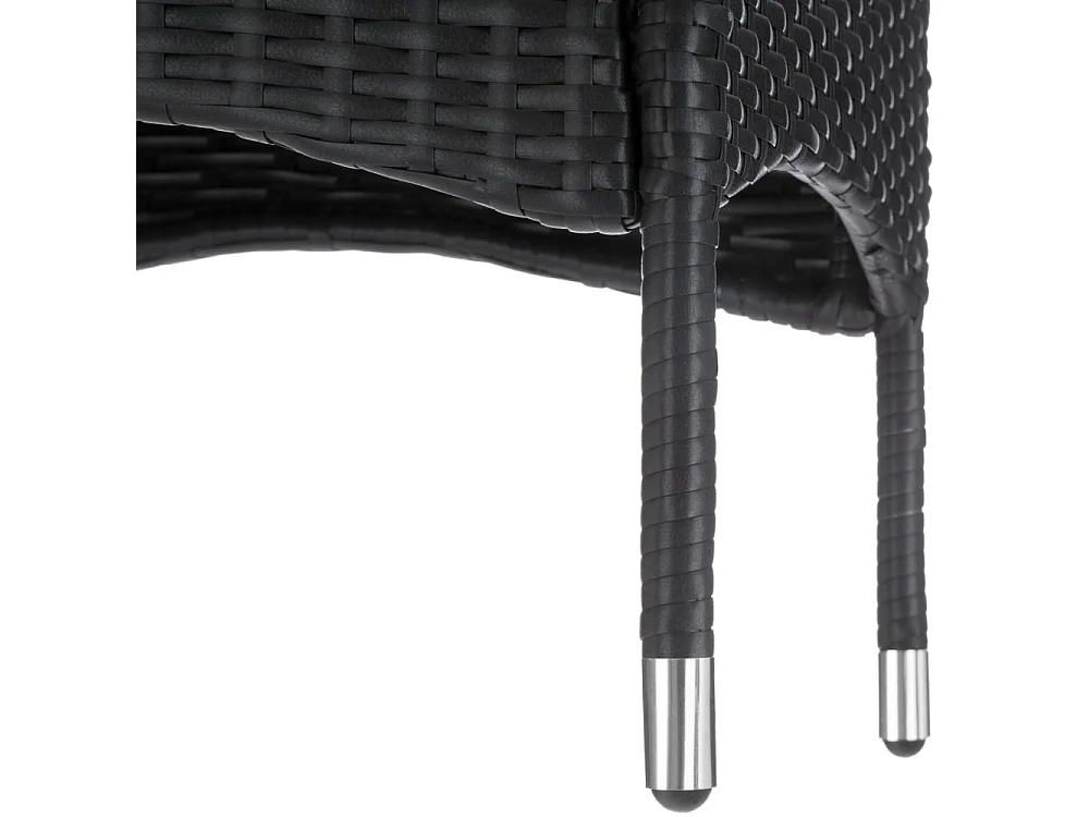 Mueble de jardín de 2 plazas de ratán tejido de resina sintética con 2 juegos de fundas negras 2108068