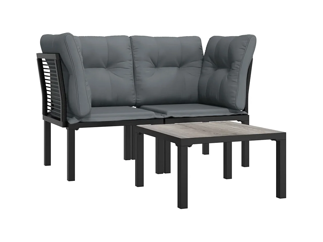 Salon de jardin meuble résine grise 62 x 62 x 68 cm 02_0016061