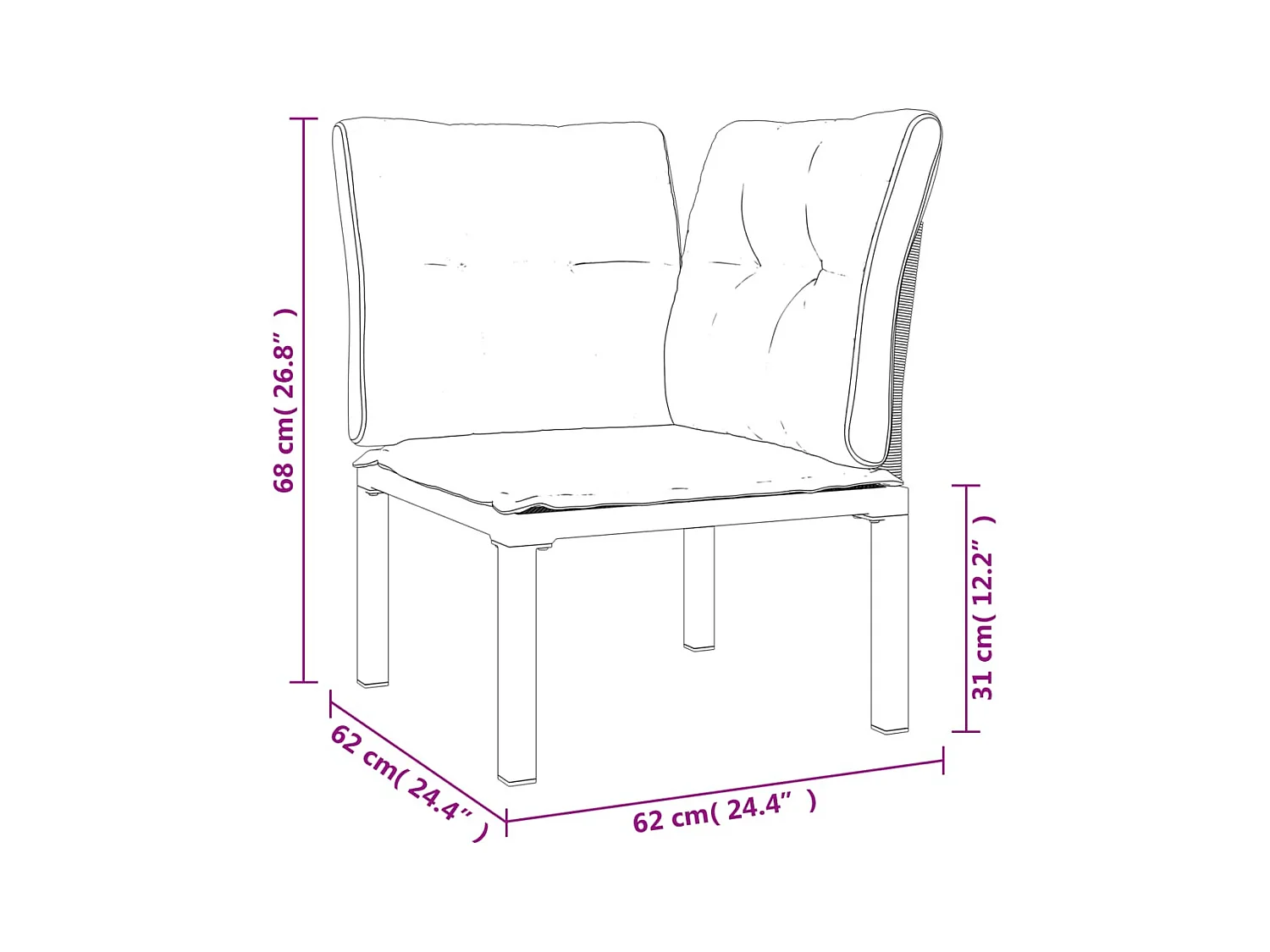 Salon de jardin meuble résine grise 62 x 62 x 68 cm 02_0016061
