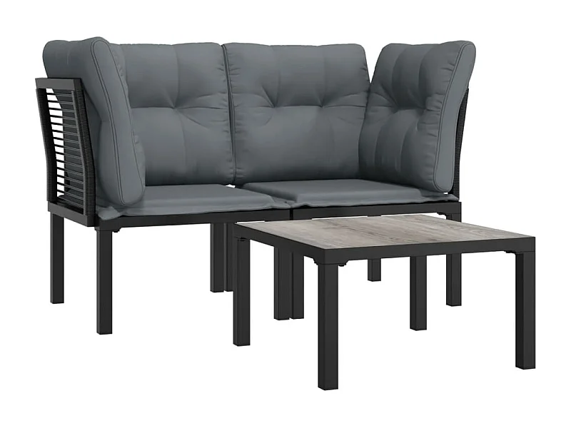 Muebles de jardín muebles de exterior conjunto de muebles 3 piezas resina tejida negra y gris 02_0016061