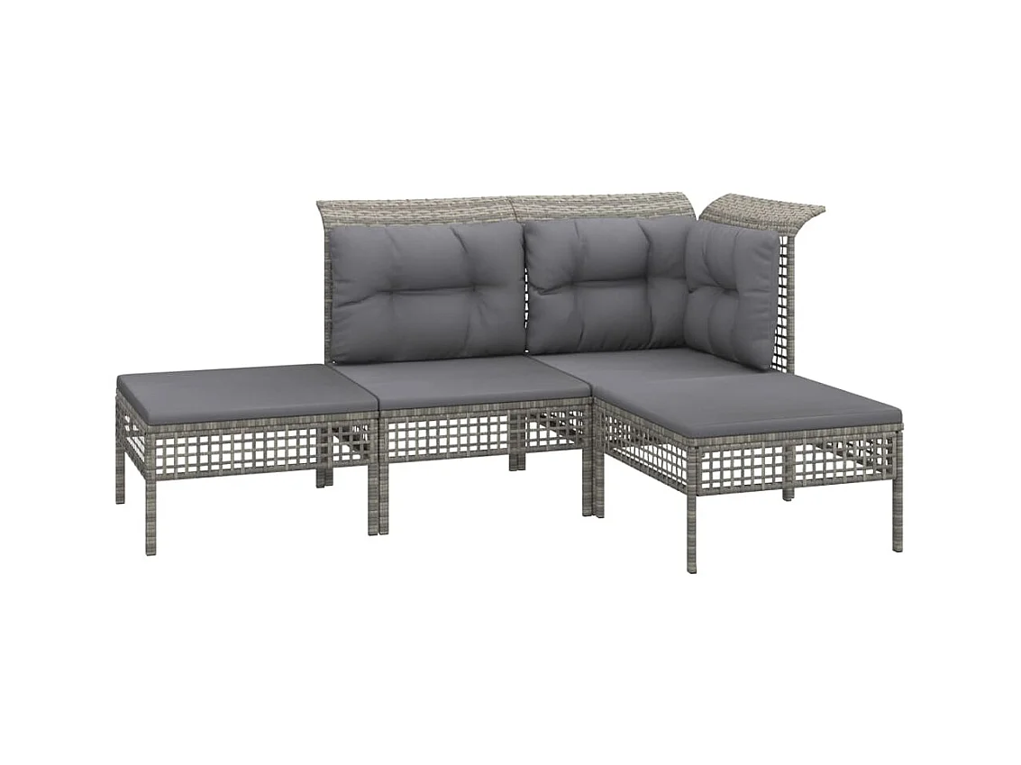 Salon de jardin meuble résine grise 65 x 65 x 75 cm 02_0017628