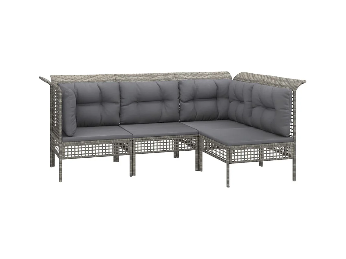 Salon de jardin meuble résine grise 65 x 65 x 75 cm 02_0017628