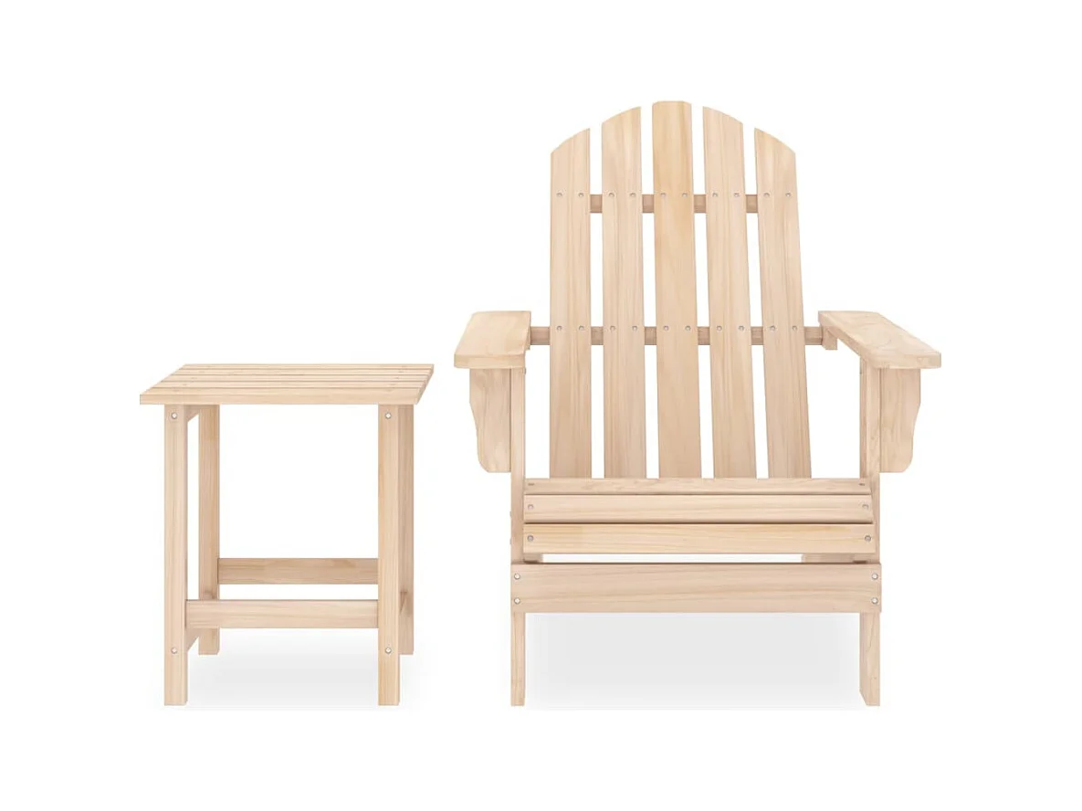Sedia da giardino Adirondack con tavolo in legno massello di abete 02_0013331