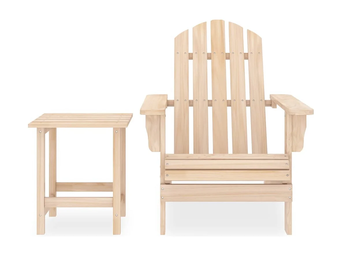 Cadeira de jardim Adirondack com mesa em madeira maciça de abeto 02_0013331