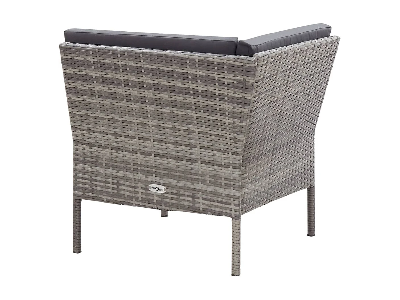 Móveis de jardim móveis de exterior Conjunto de móveis de 3 peças com almofadas de resina tecida cinza 02_0015994