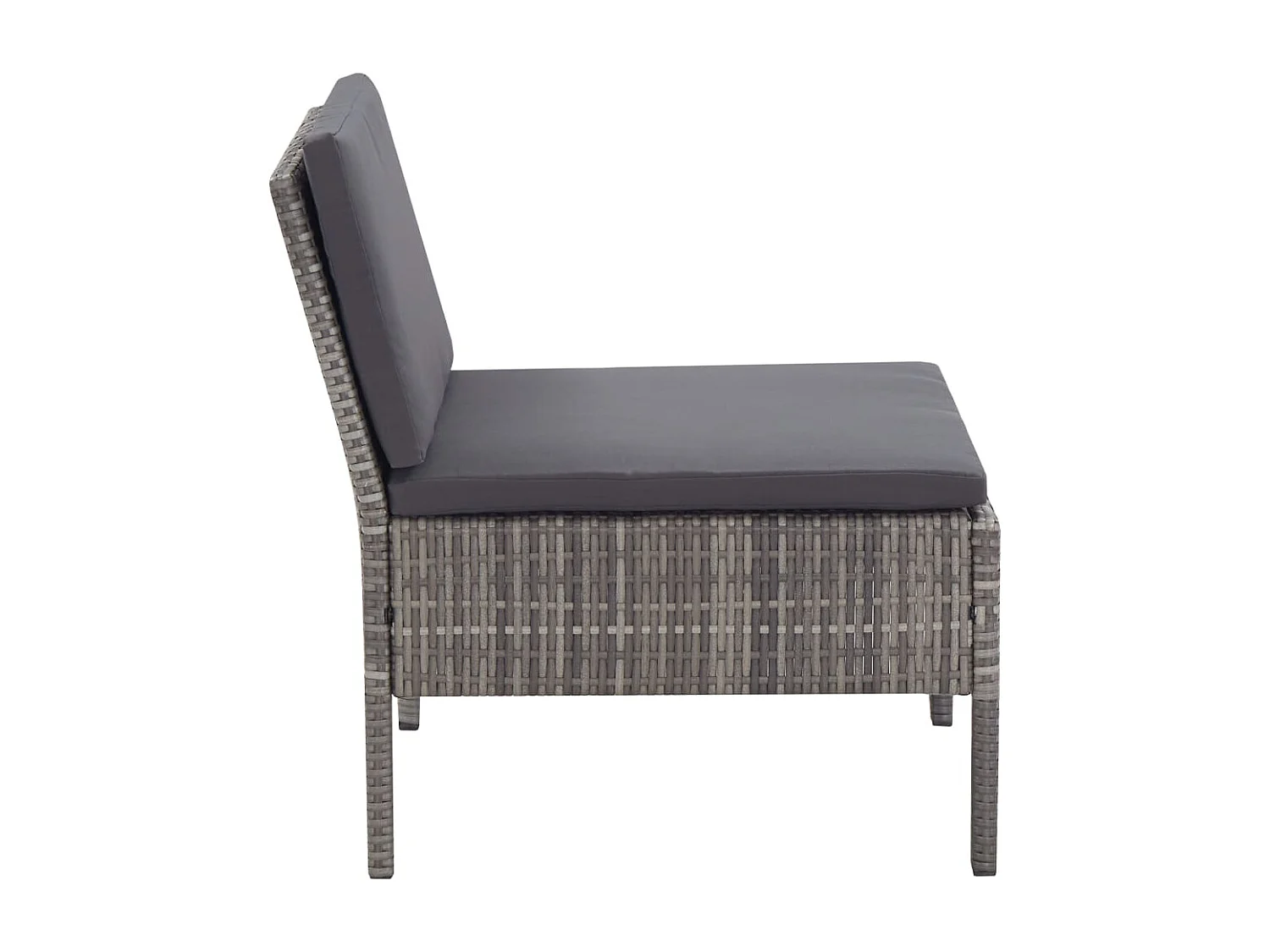 Móveis de jardim móveis de exterior Conjunto de móveis de 3 peças com almofadas de resina tecida cinza 02_0015994