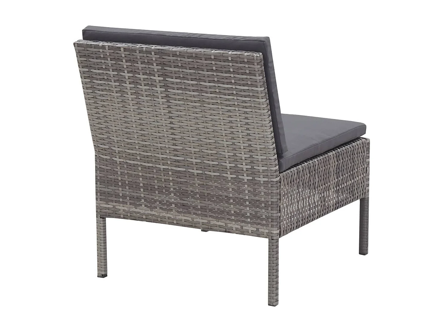 Móveis de jardim móveis de exterior Conjunto de móveis de 3 peças com almofadas de resina tecida cinza 02_0015994