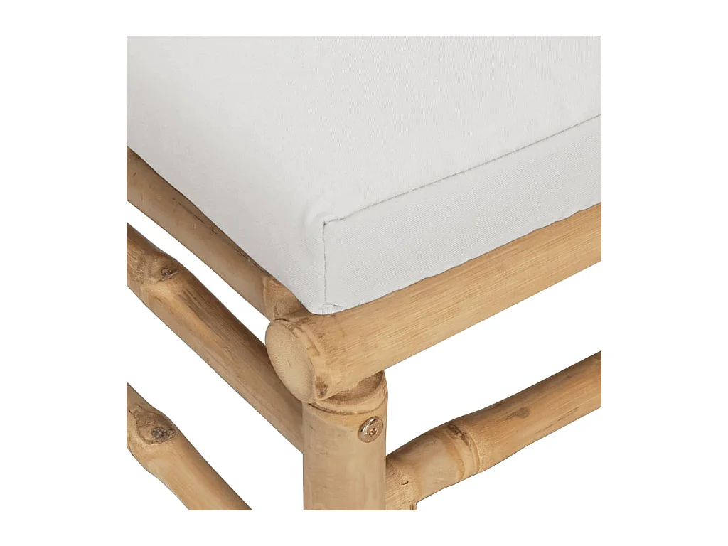 Móveis de jardim móveis de exterior Conjunto de móveis de 6 peças com almofadas de bambu cinza claro 02_0016775