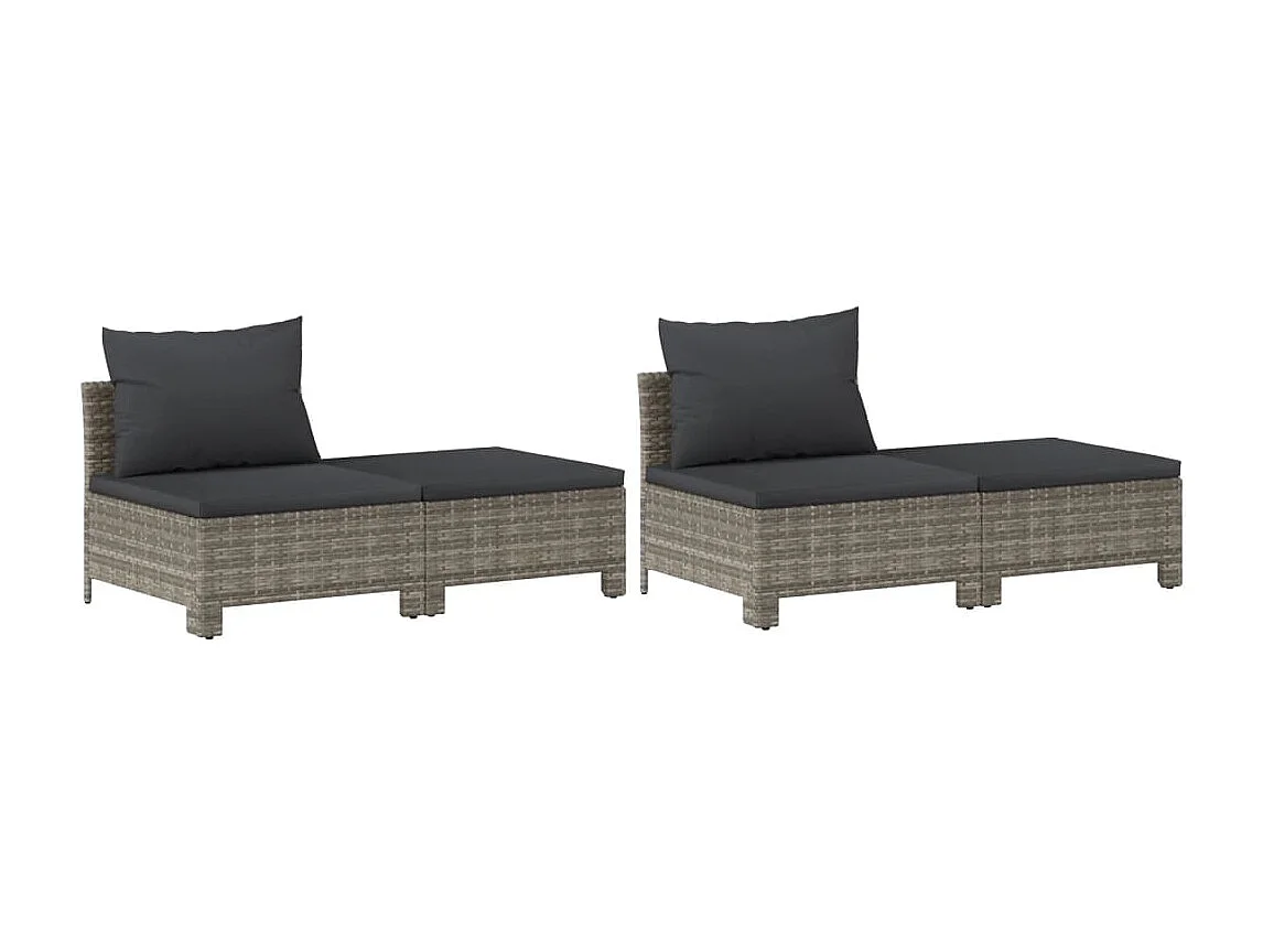 Mobili da giardino mobili da esterno Set di mobili da 8 pezzi con cuscini grigi in resina intrecciata 02_0017620