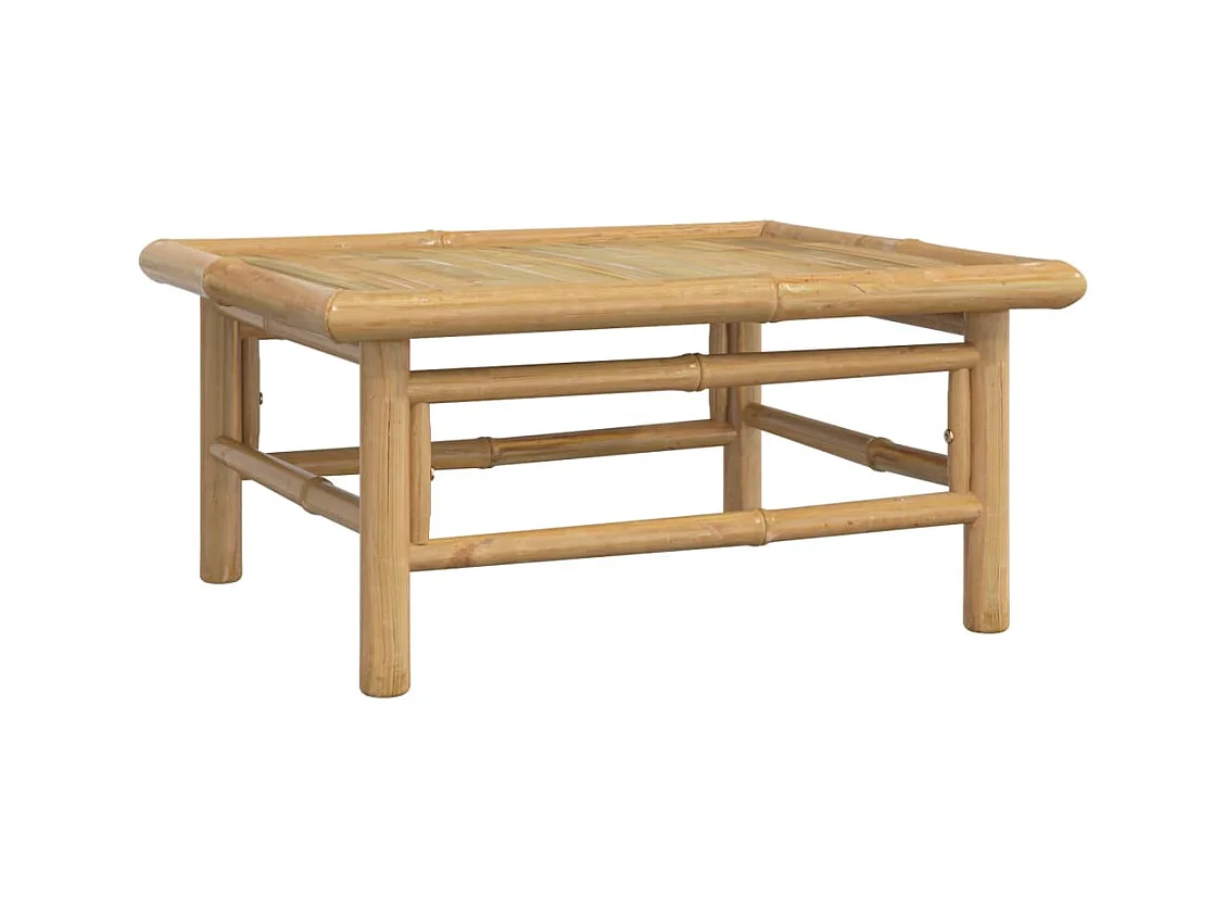 Muebles de jardín muebles de exterior juego de muebles de 4 piezas con cojines de bambú gris claro 02_0016133