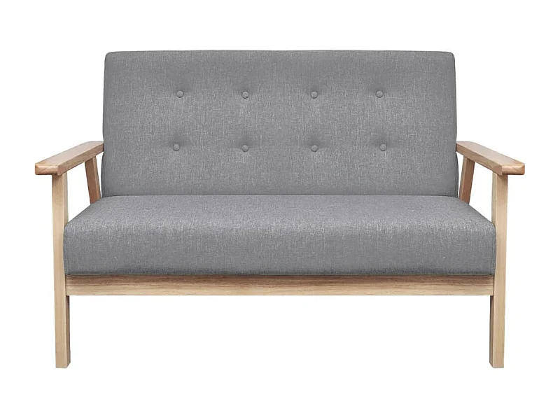 Sofá de 2 plazas para salón interiorismo tela gris claro 02_0020635