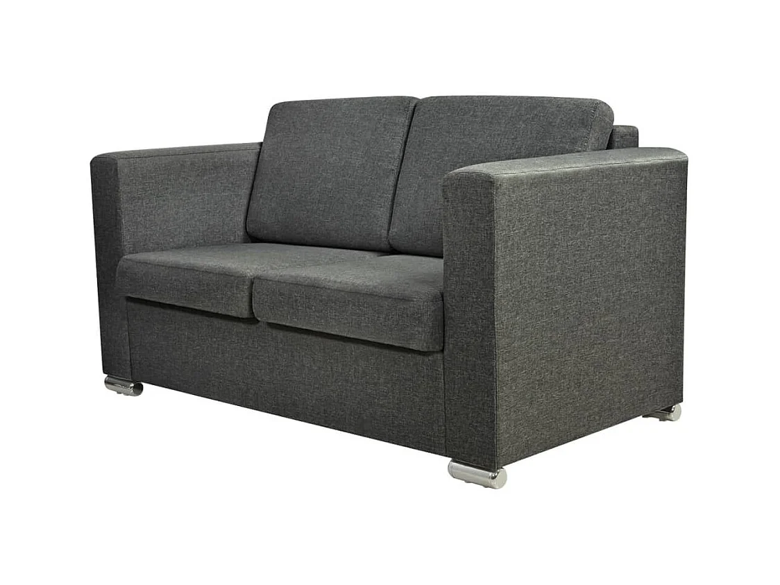 Divano 2 posti per soggiorno interno casa tessuto grigio scuro 02_0020062