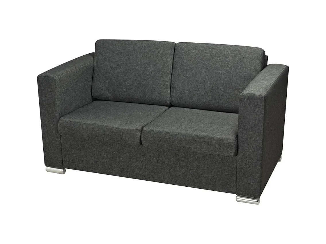 Divano 2 posti per soggiorno interno casa tessuto grigio scuro 02_0020062