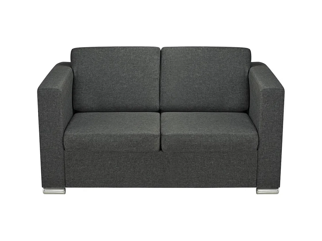 Divano 2 posti per soggiorno interno casa tessuto grigio scuro 02_0020062