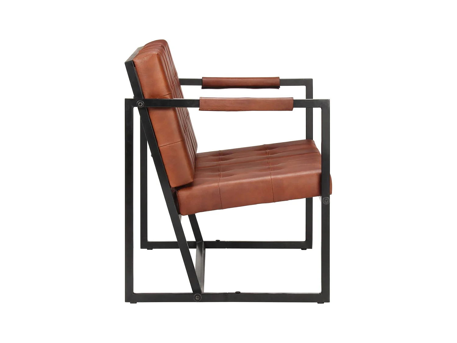 Canapé 2 places de cuir marron 115 x 61 x 75 cm 02_0020608