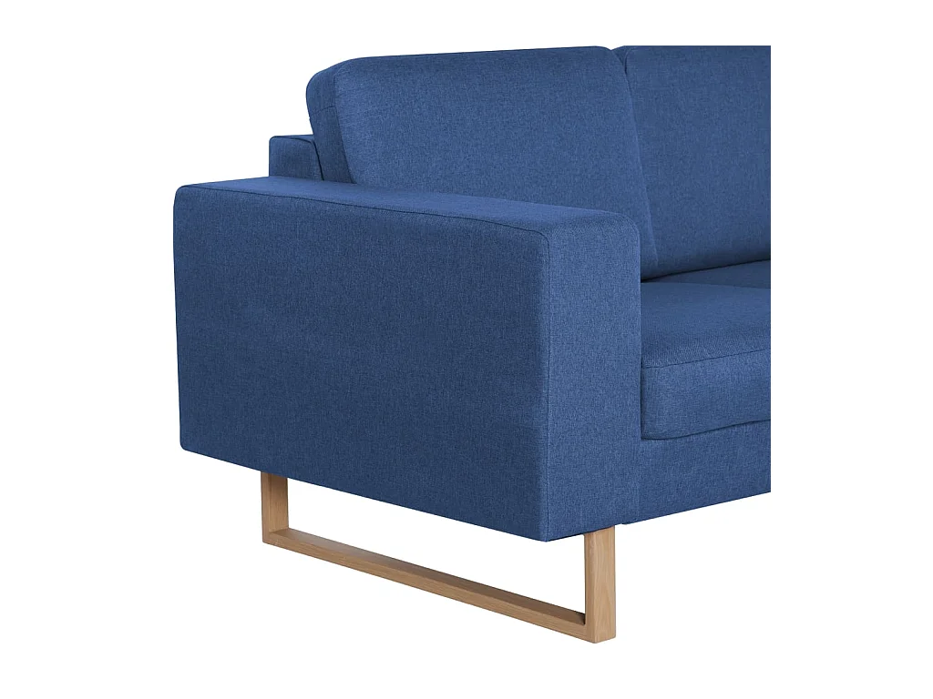 Canapé 2 places de tissu bleue 156 x 82 x 75 cm 02_0020662