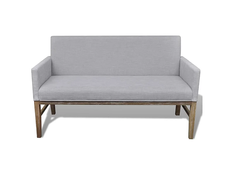 Banc avec coussin rembourré tissu grise 140 x 65 x 85 cm 02_0020274