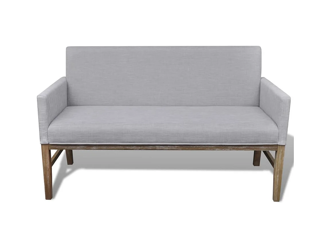 Banc avec coussin rembourré tissu grise 140 x 65 x 85 cm 02_0020274