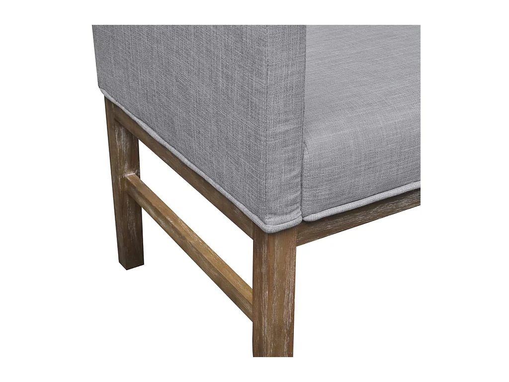 Banc avec coussin rembourré tissu grise 140 x 65 x 85 cm 02_0020274