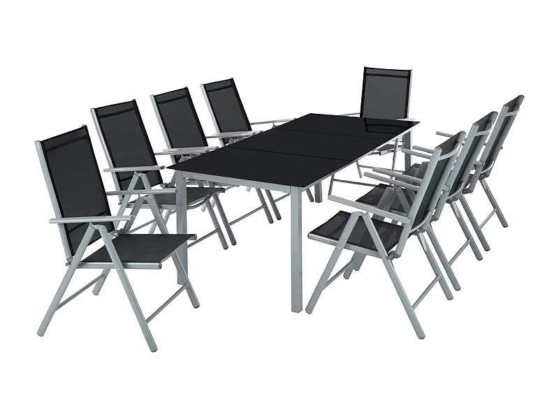 Mueble de jardín de aluminio de 8 plazas gris claro 2108043/2