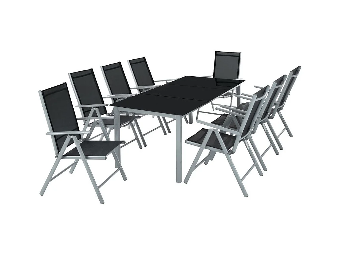 Mueble de jardín de aluminio de 8 plazas gris claro 2108043/2