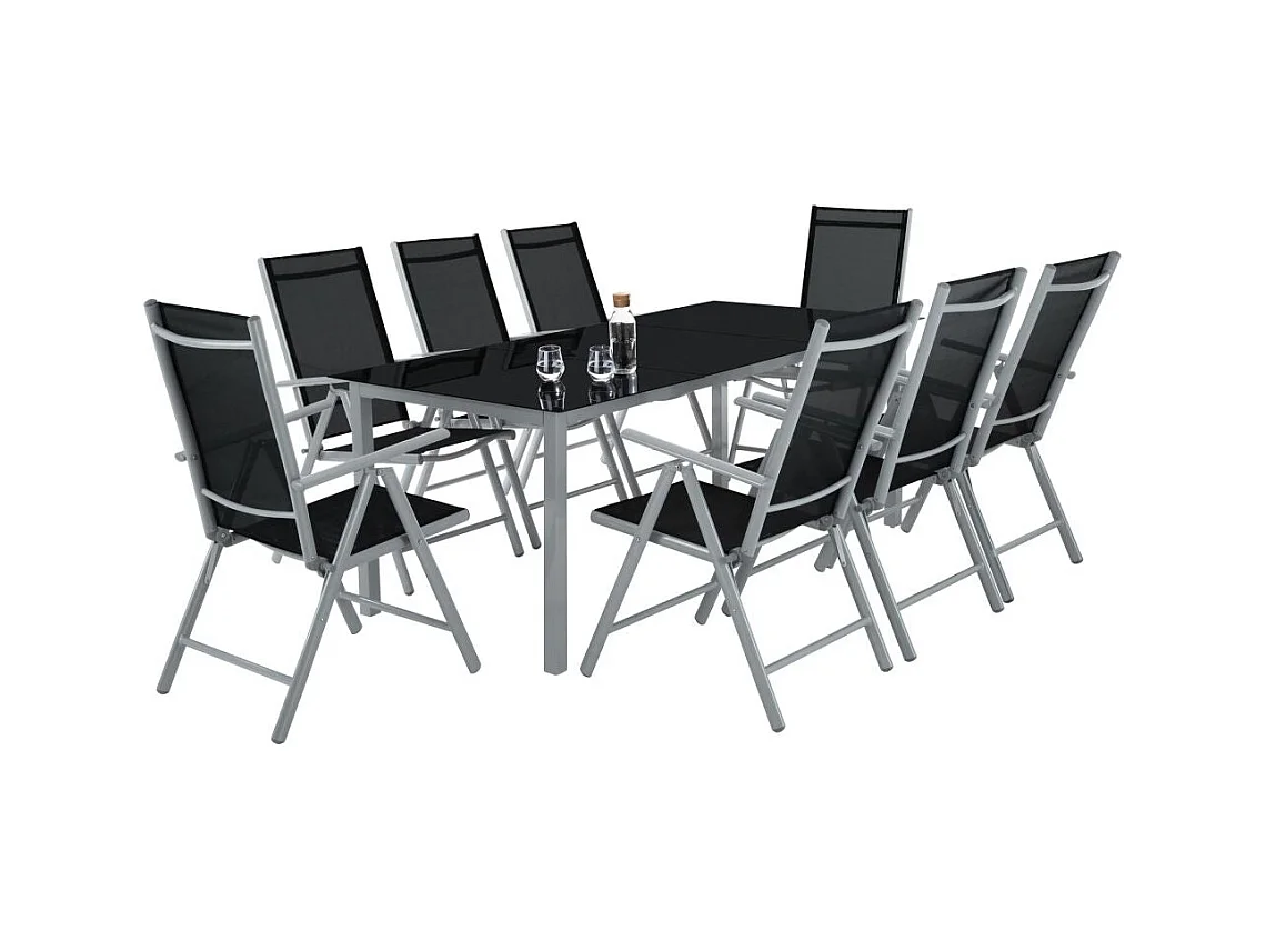 Mueble de jardín de aluminio de 8 plazas gris claro 2108043/2