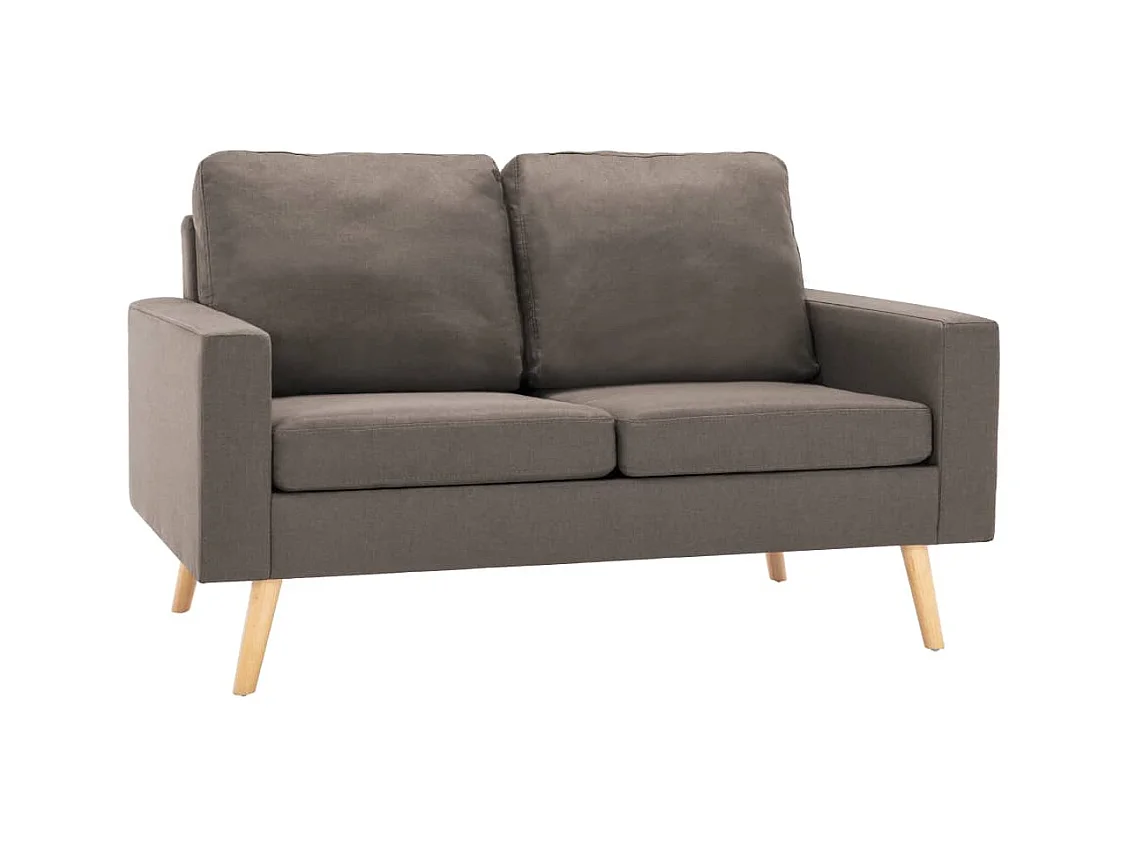 Sofá de 2 lugares para sala de estar interior de casa tecido cinza 02_0019447
