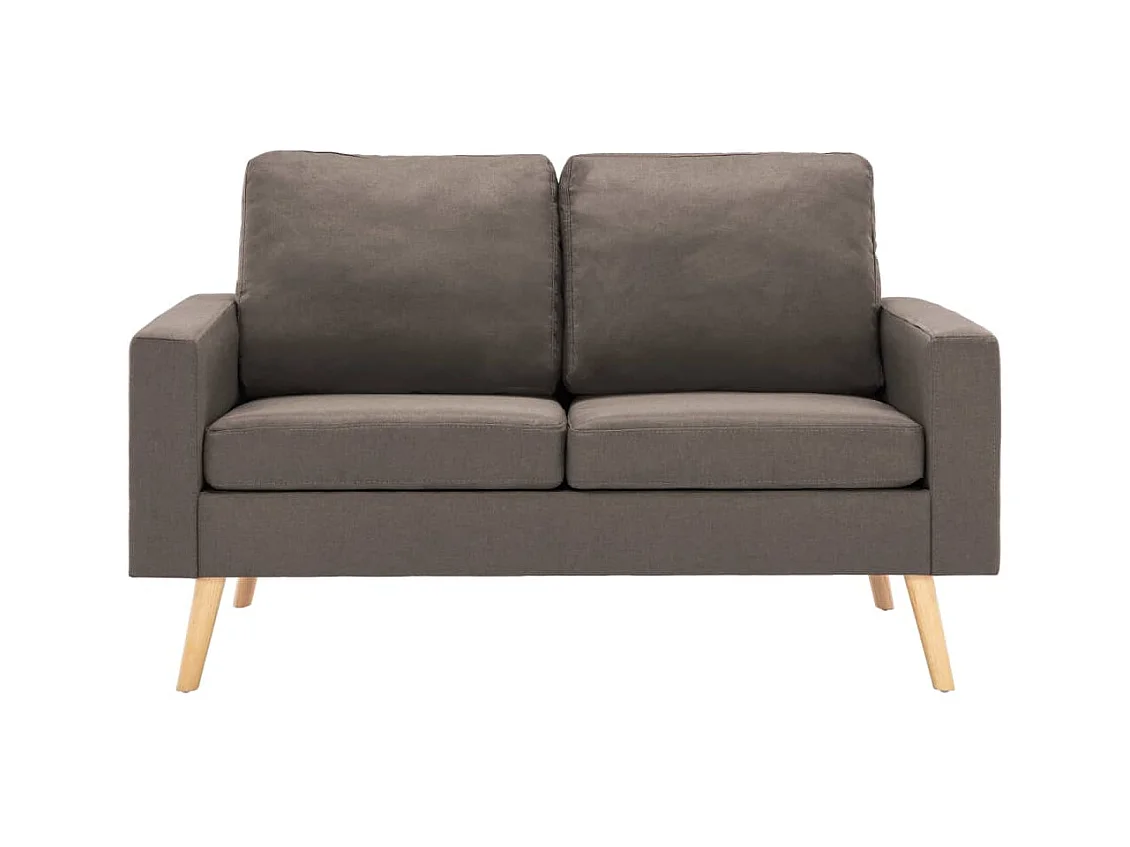 Sofá de 2 lugares para sala de estar interior de casa tecido cinza 02_0019447