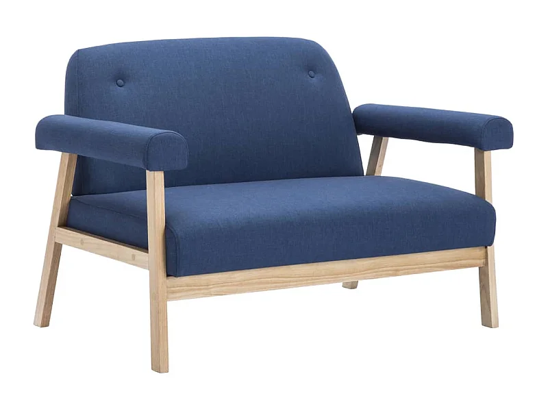 Sofá de 2 plazas para salón salón interior hogar tela azul 02_0020618