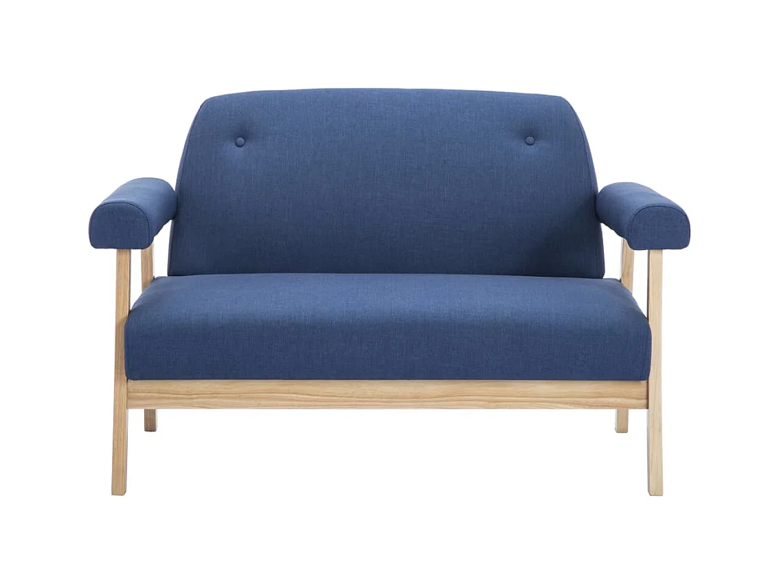 Divano 2 posti per soggiorno soggiorno interno casa tessuto blu 02_0020618