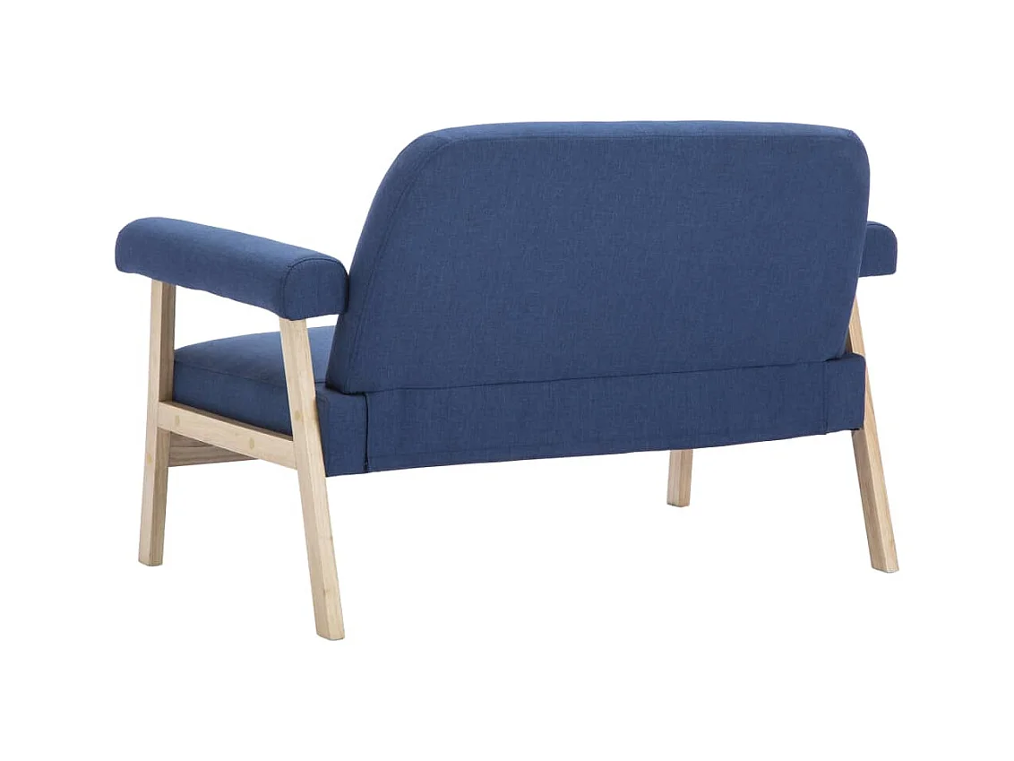 Divano 2 posti per soggiorno soggiorno interno casa tessuto blu 02_0020618