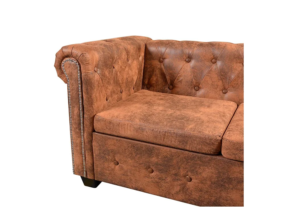 Canapé d'angle chesterfield 6 cuir marron 260 x 205 x 73 cm 02_0020241