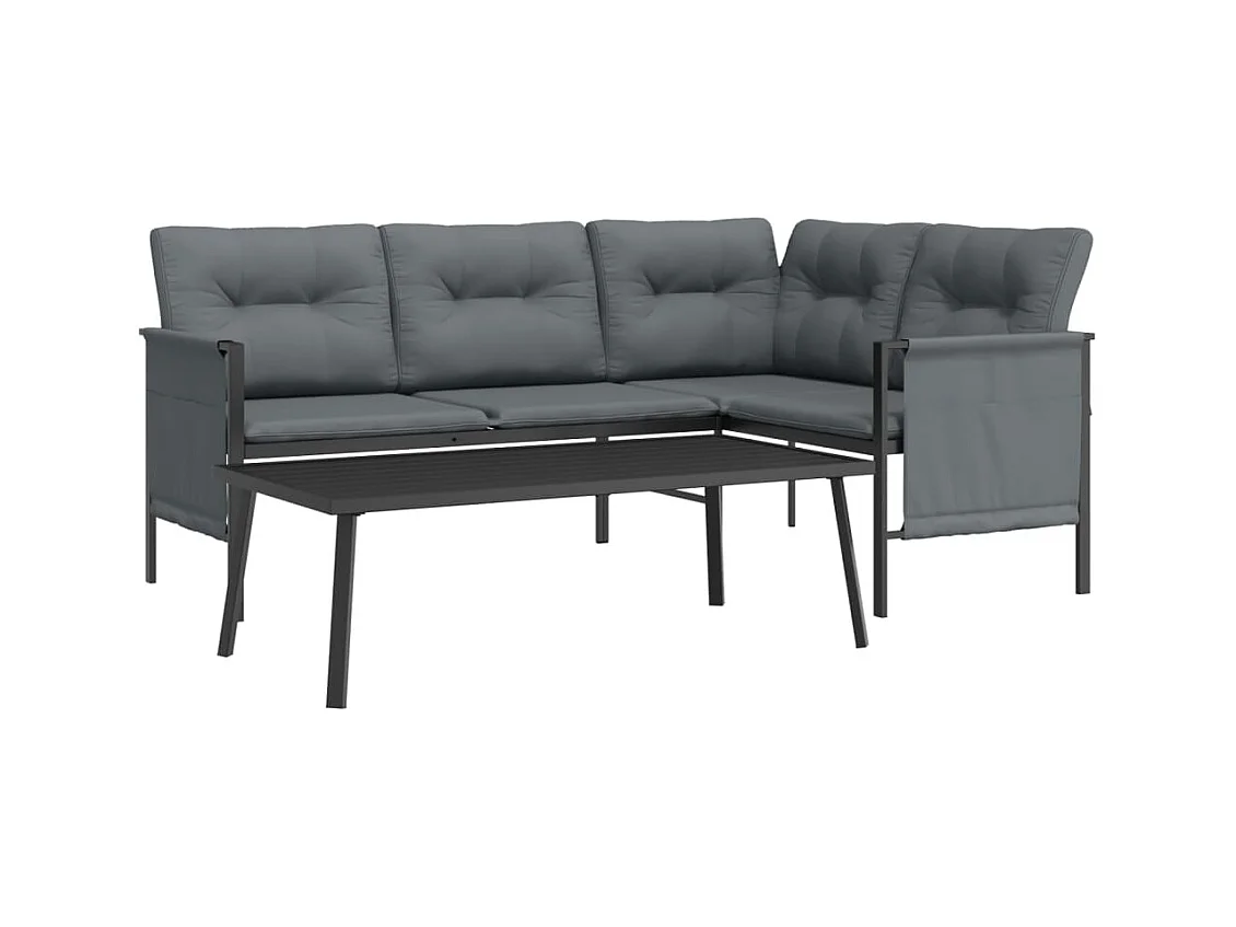 Muebles de jardín muebles de exterior juego de muebles 2 piezas acero antracita 02_0015879