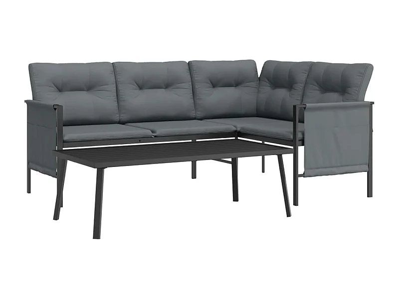 Muebles de jardín muebles de exterior juego de muebles 2 piezas acero antracita 02_0015879