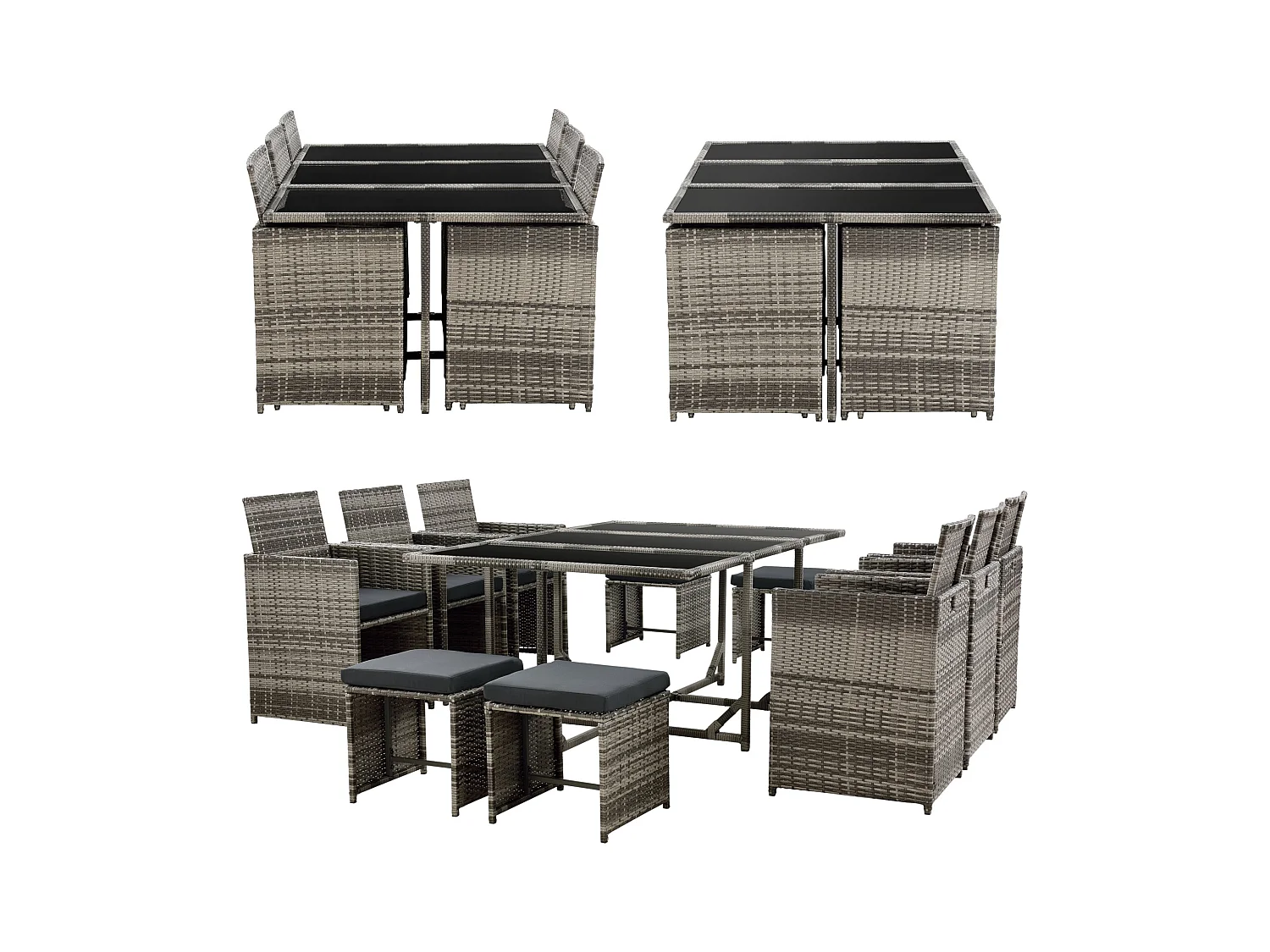 Salon de jardin acier grise 169 x 110.5 x 73 cm 03_0008236