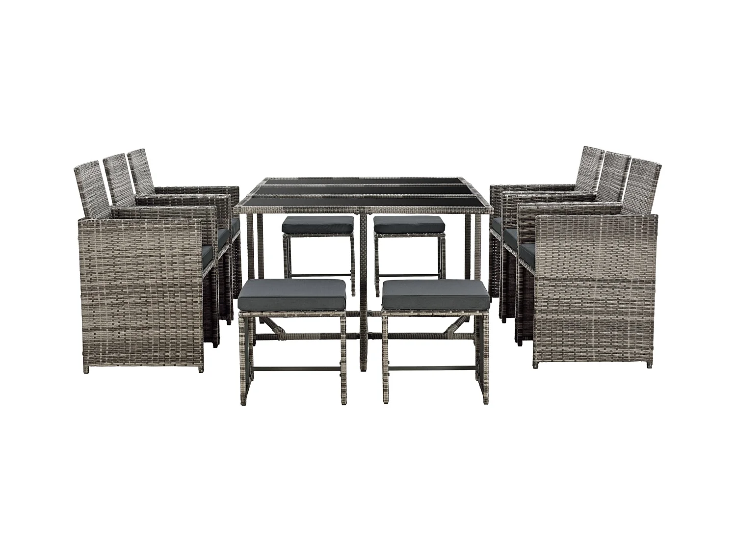 Salon de jardin acier grise 169 x 110.5 x 73 cm 03_0008236