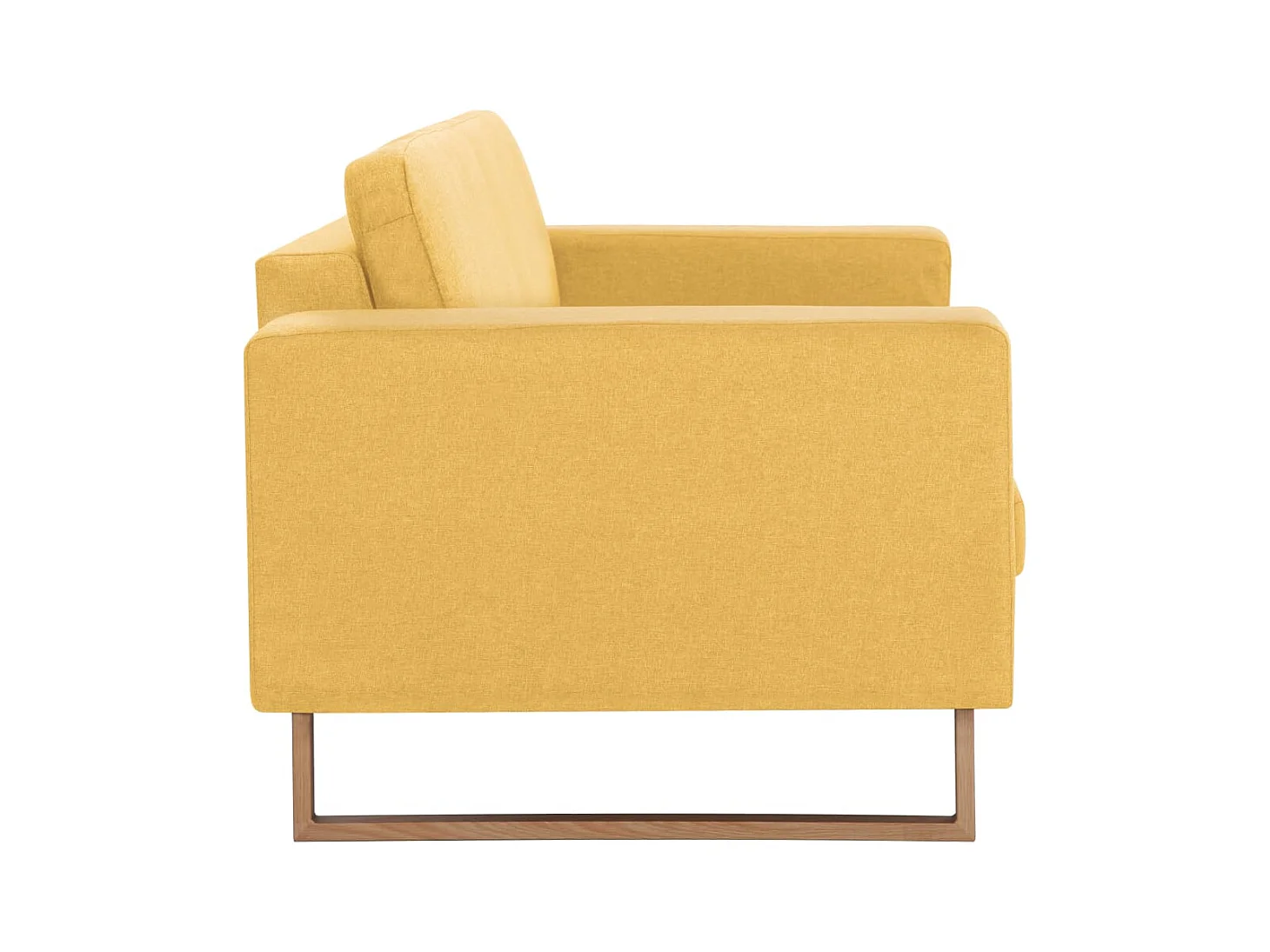 Sofá de 2 lugares para sala de estar interior de casa tecido amarelo 02_0020779