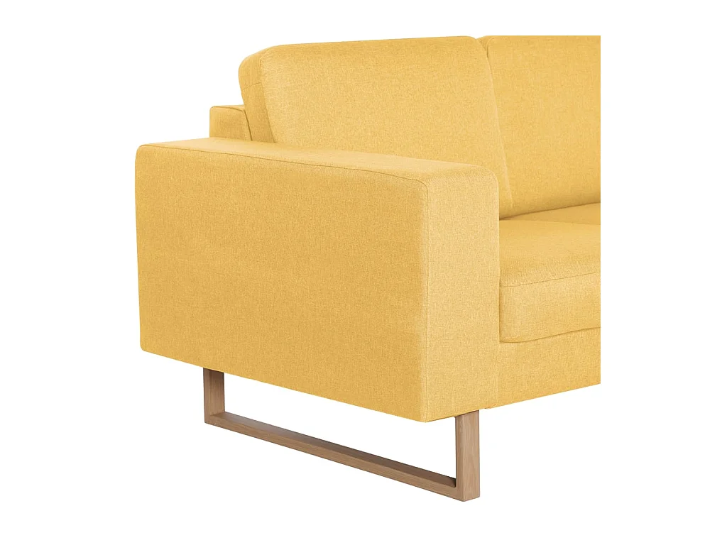 Sofá de 2 lugares para sala de estar interior de casa tecido amarelo 02_0020779